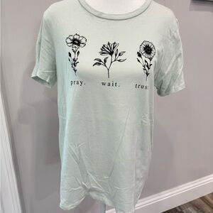 Altar'd State Light Green Floral Tee